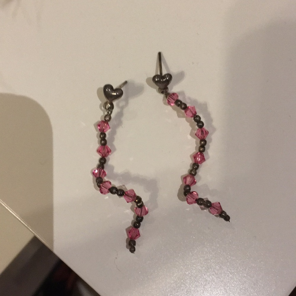 Pink twist earrings